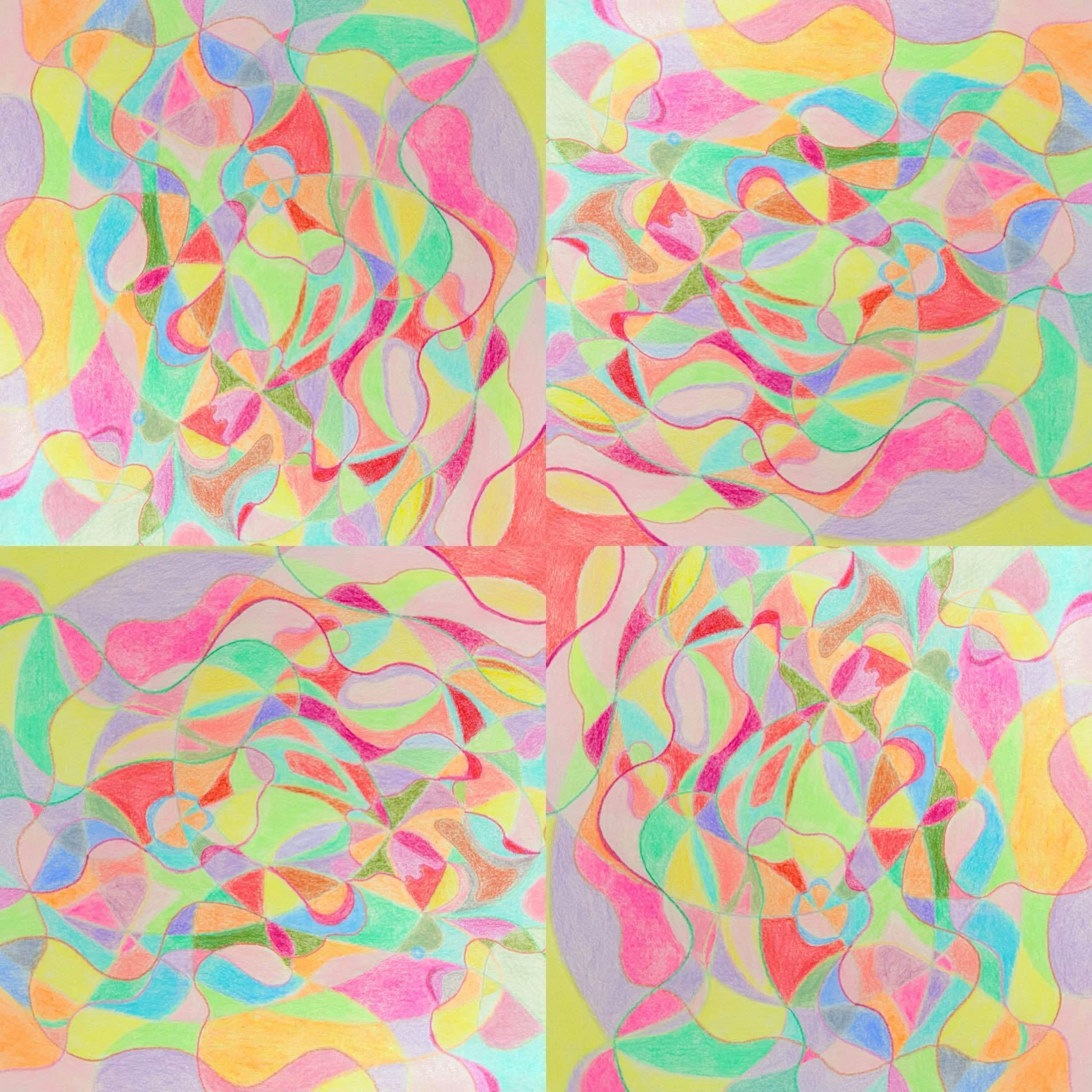 002 】〈keyword〉抽象画｜魂と蜜月アート｜色彩あそび｜POESY｜Self