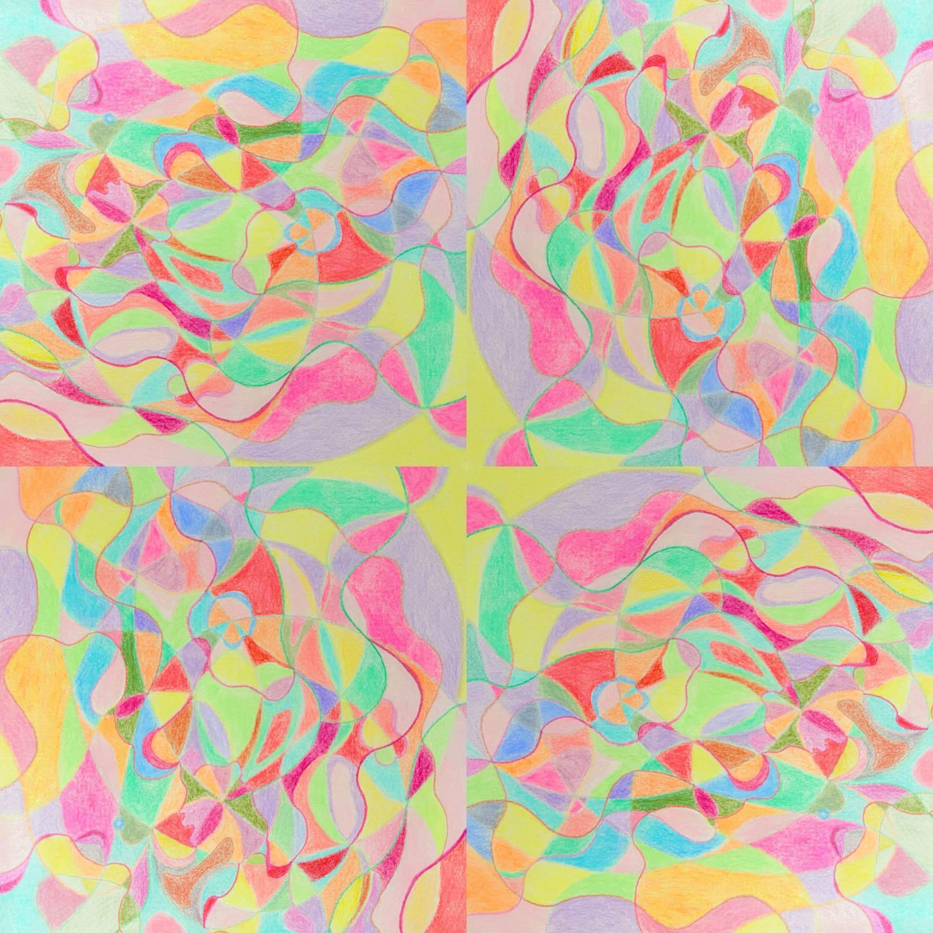 002 】〈keyword〉抽象画｜魂と蜜月アート｜色彩あそび｜POESY｜Self