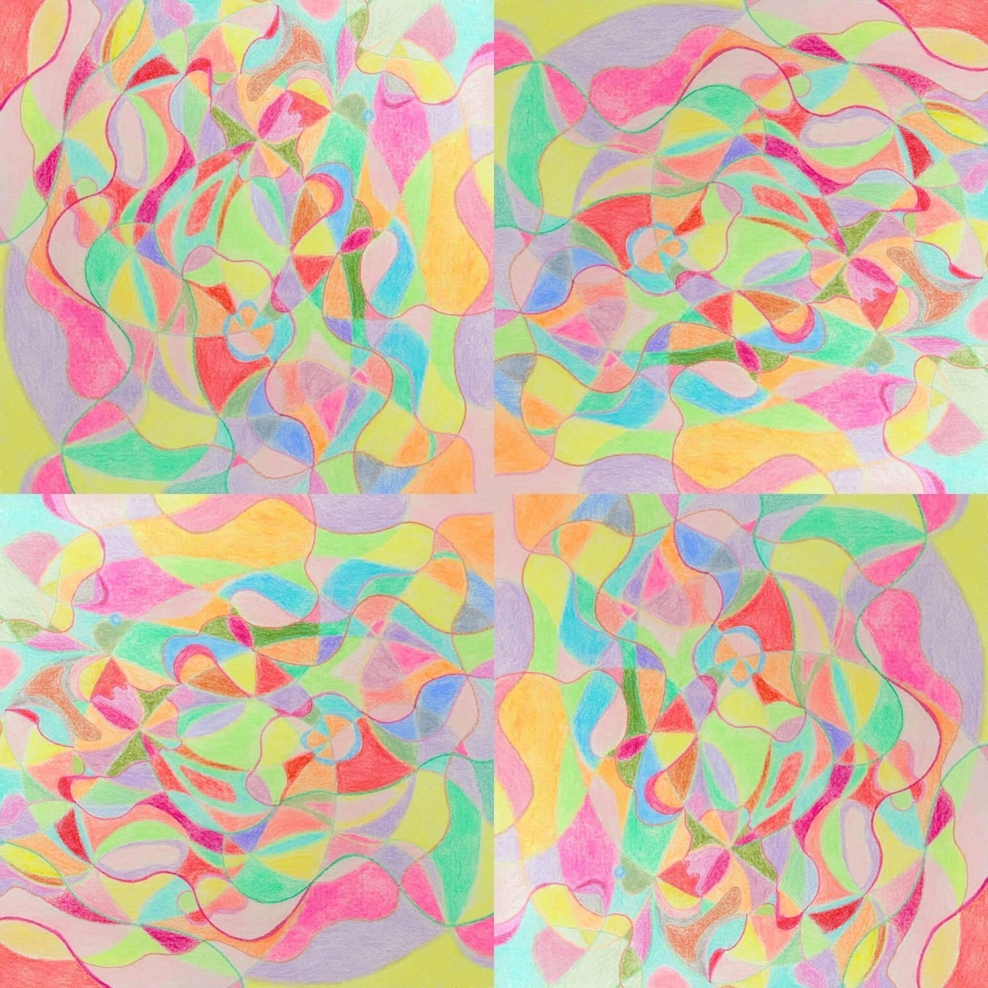 002 】〈keyword〉抽象画｜魂と蜜月アート｜色彩あそび｜POESY｜Self