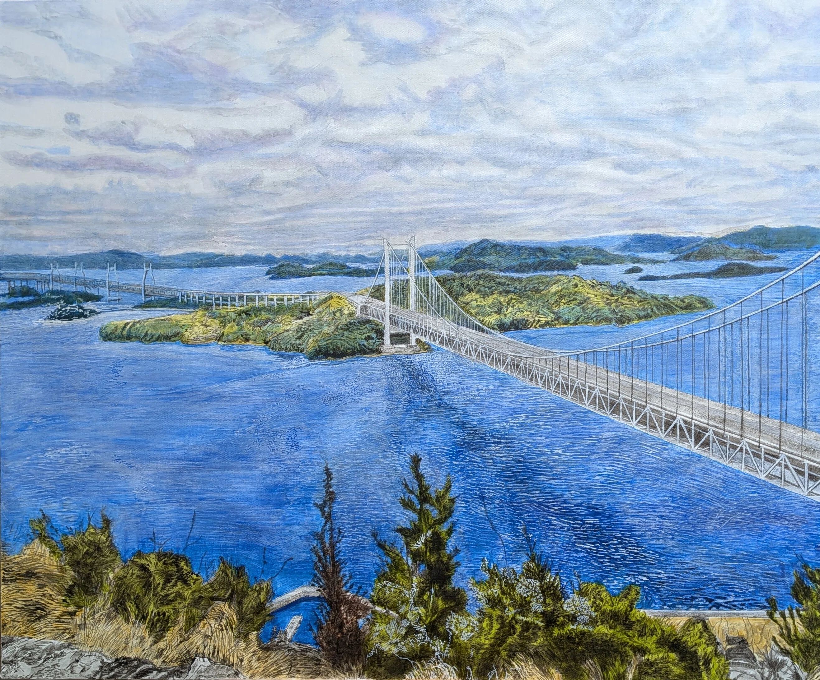 Step47】「雄観」アクリル画｜瑞島 魁祐（みずしま かいゆう）