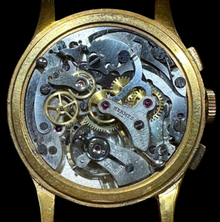 42.エルメス クロノグラフ アンティーク腕時計 1950年代頃｜HERMÈS刻印