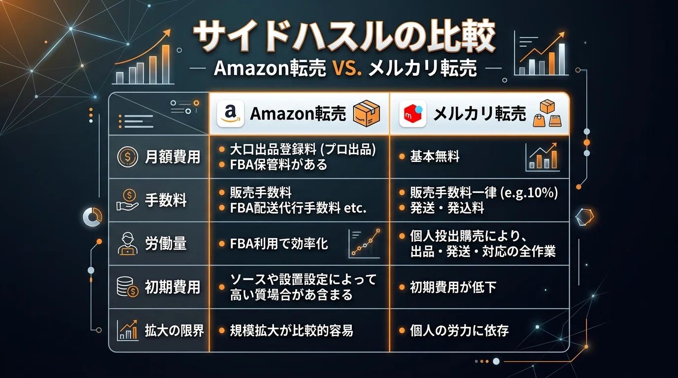 Amazonせどりvsメルカリ転売｜初心者に向いているのはどちらか比較 