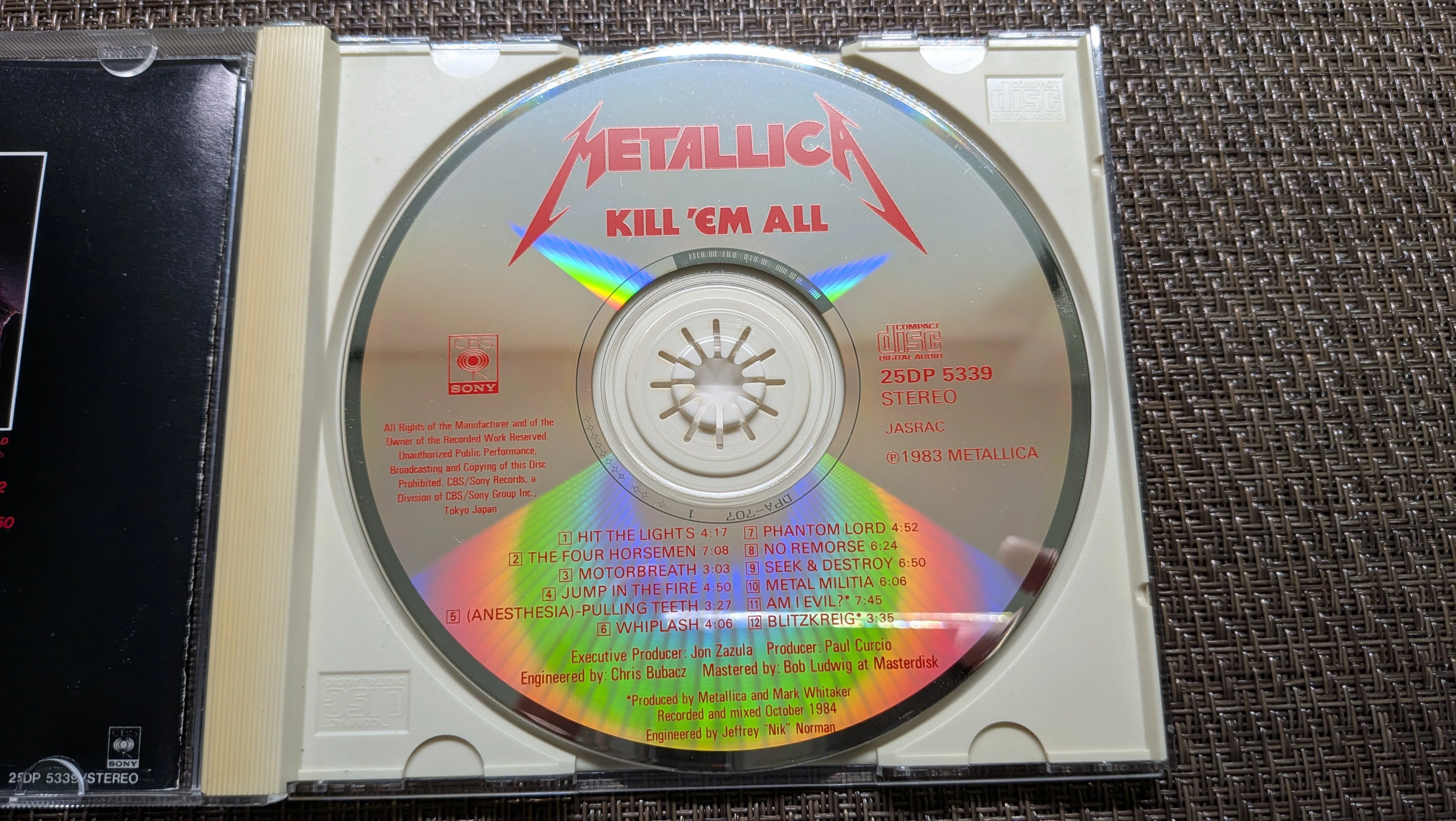 METALLICA』メタリカ『Kill 'Em All』日本盤比較：25DP盤（12曲）vs