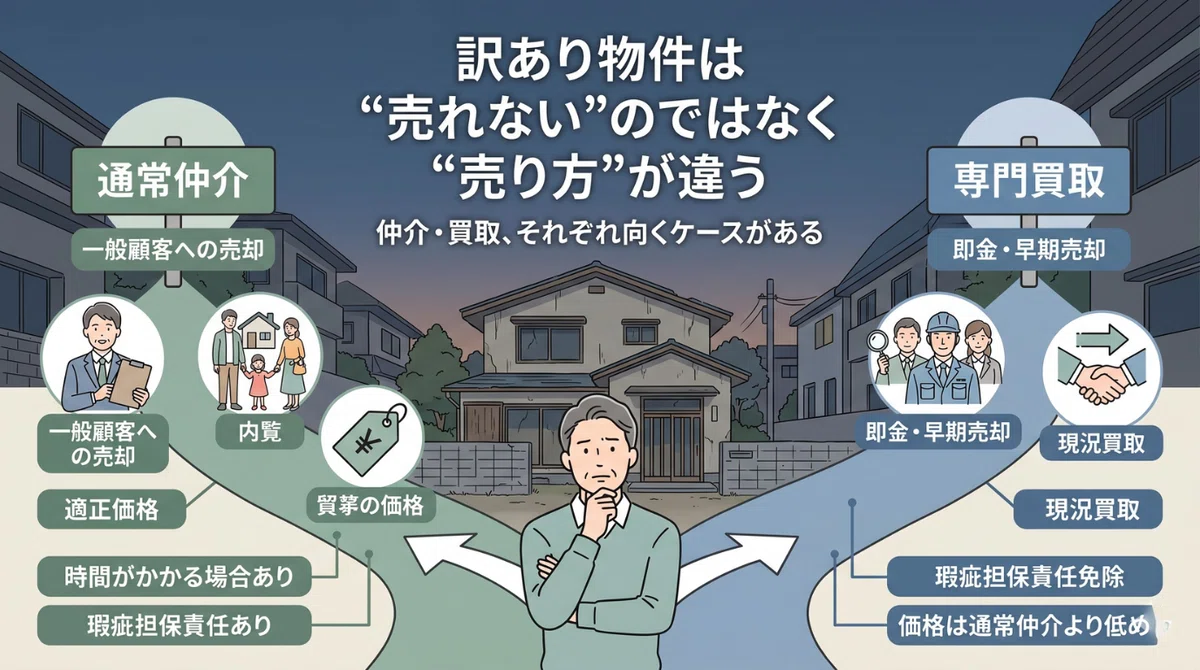 訳あり物件とは？事故物件だけじゃない“売りにくい家”の現実を解説｜不動産メディアの裏話 by 口コミ評判堂