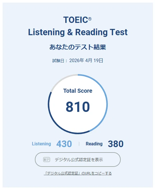 結果発表】第423回TOEIC L＆R 公開テスト｜元875点ホルダーが5年ぶりに