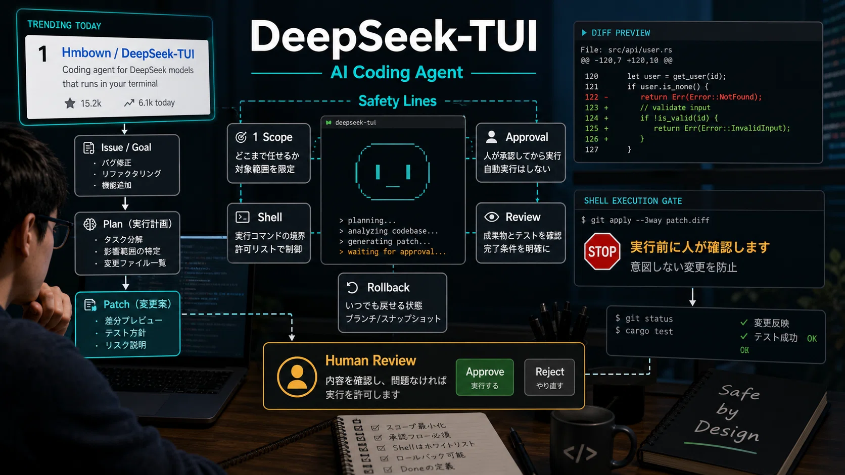 DeepSeek-TUIが急上昇。Claude Code代替を試す前に決めたい5つの安全