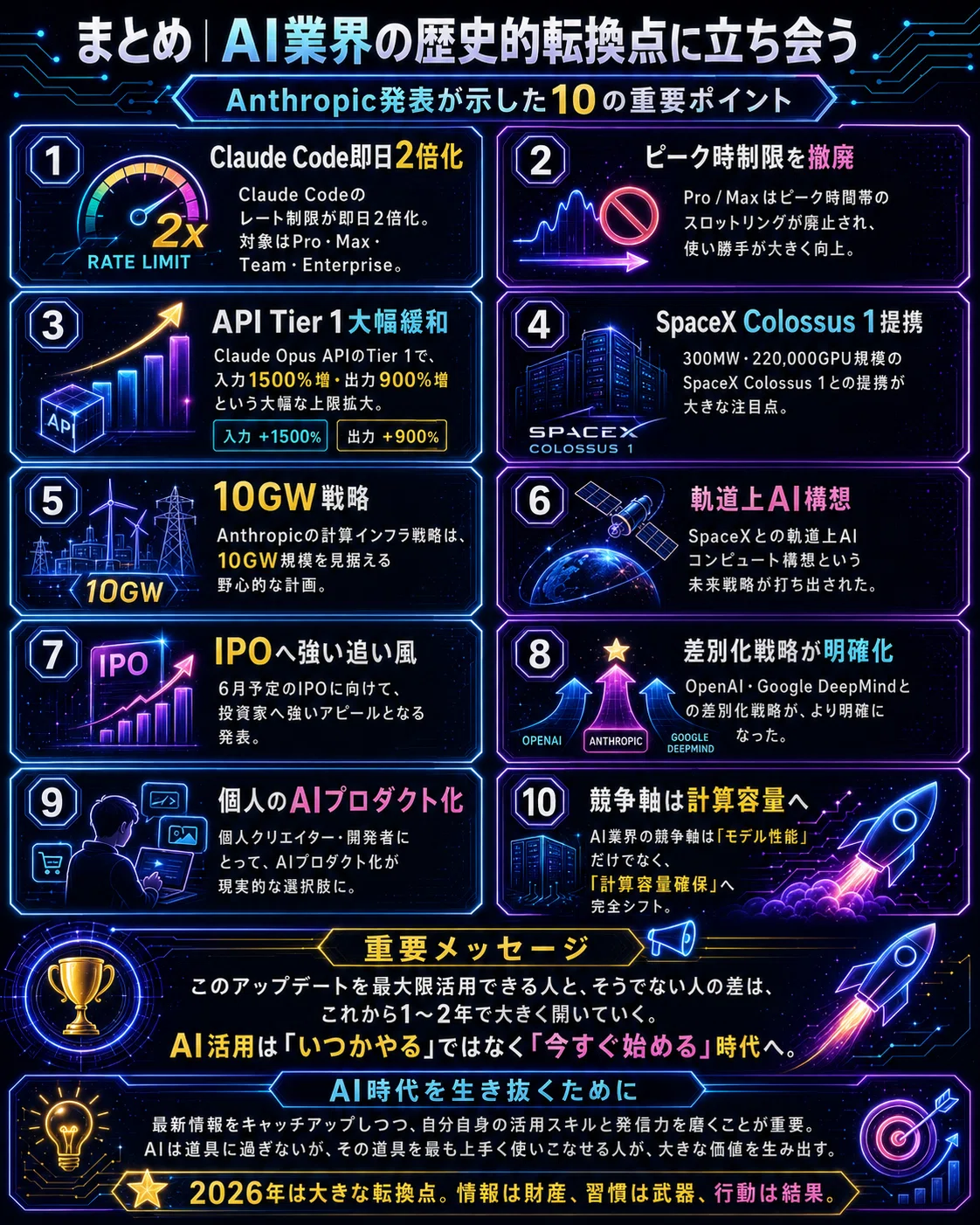【aiプロフ必読　】 朗報】AI業界における歴史的な転換点！AnthropicがSpaceXと提携