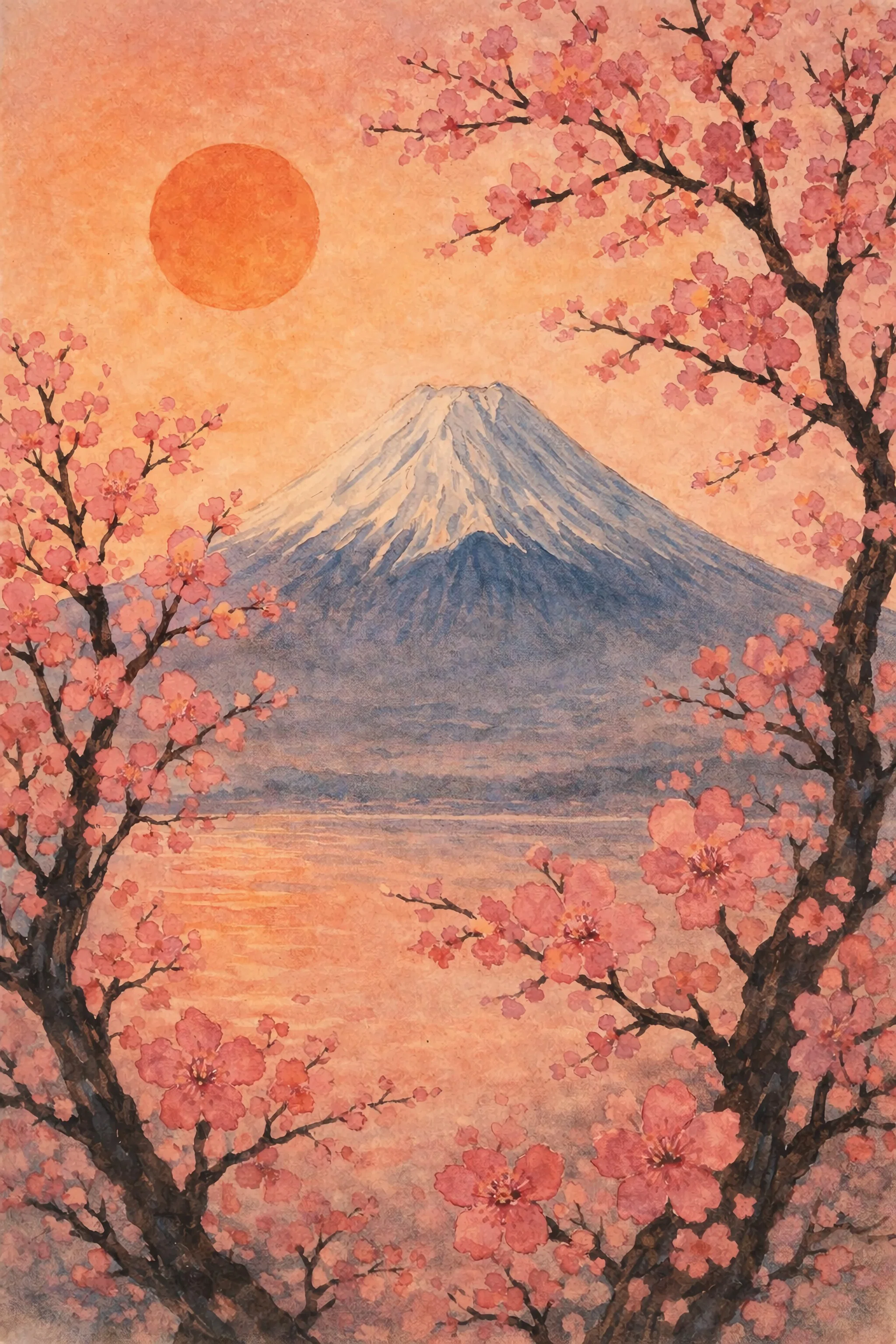 時分の花 ⅱ AI桜富士山日本風景画｜GANDEAUX（がんどうあつし）