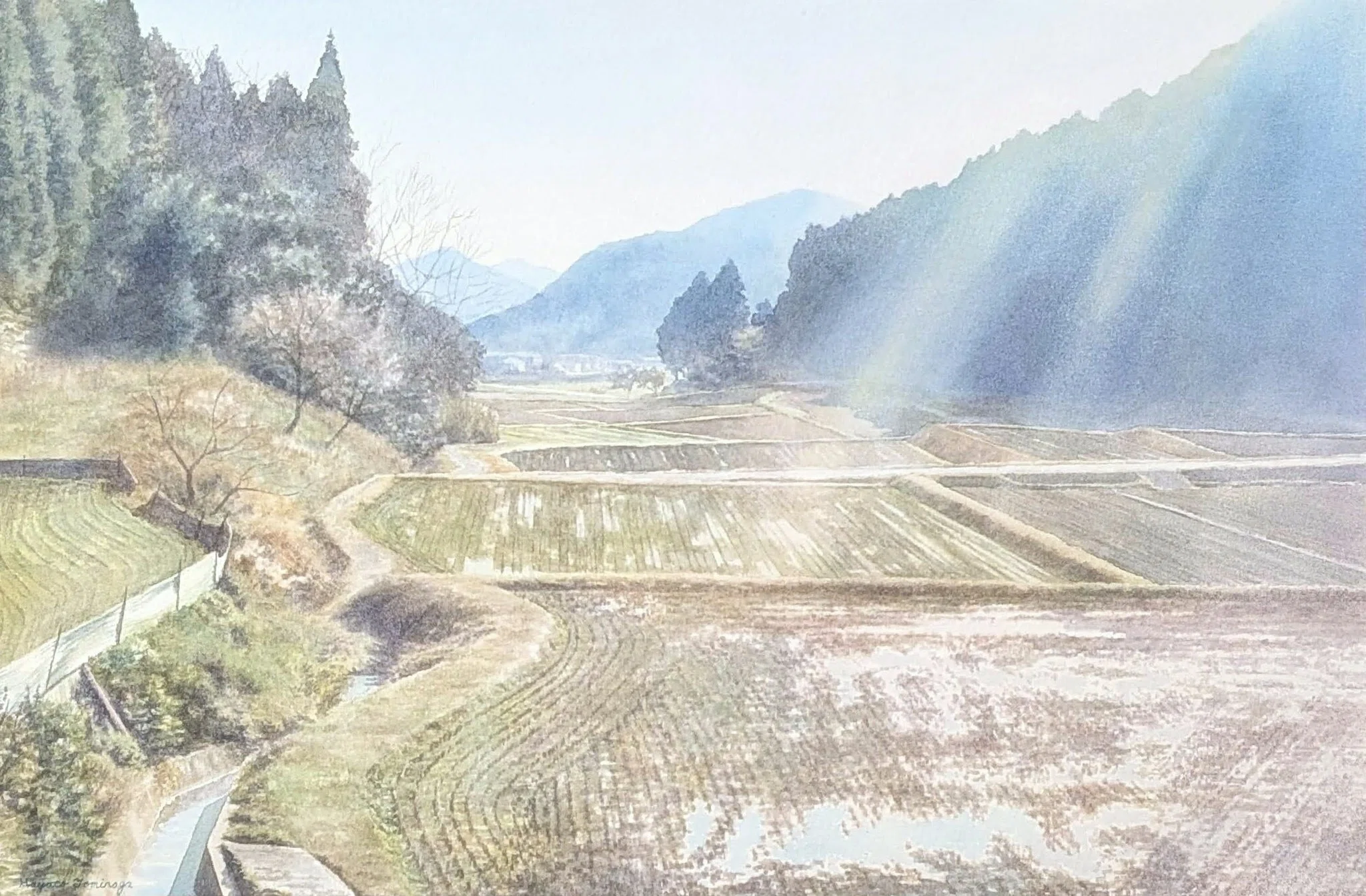 水彩画×自由詩】雨上がりの光｜富永隼人