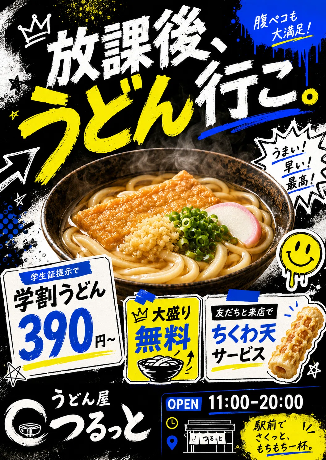 GPT image 2で『うどん屋のチラシ』を100枚作ってみた！10代〜90代の
