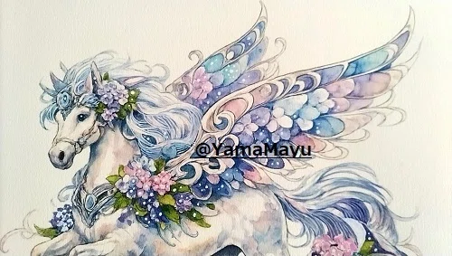 🐎 【新作】雨上がりの奇跡「紫陽の天駆」— 紫陽花の翼が紡ぐ幻想の