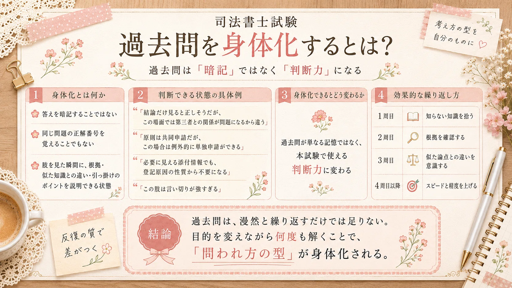 なぜ合格者ほど過去問に戻るのか？司法書士試験の本質的な勉強法｜W.B
