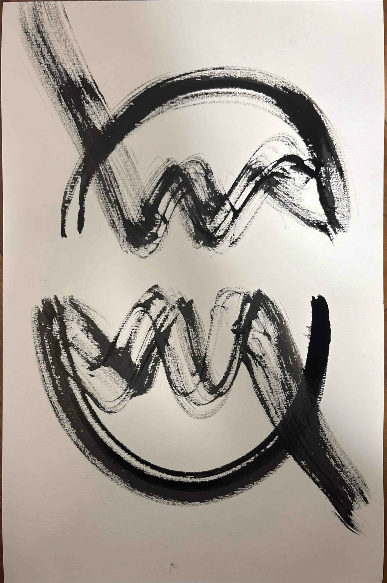 水墨画 アート作品 墨象 空殻【墨象アート】｜益子禅一朗
