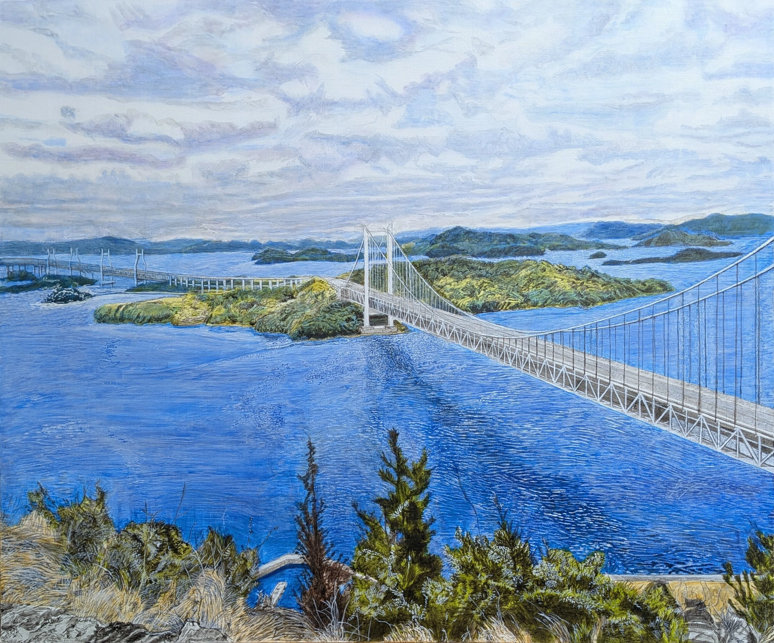 Step48】「雄観」アクリル画｜瑞島 魁祐（みずしま かいゆう）