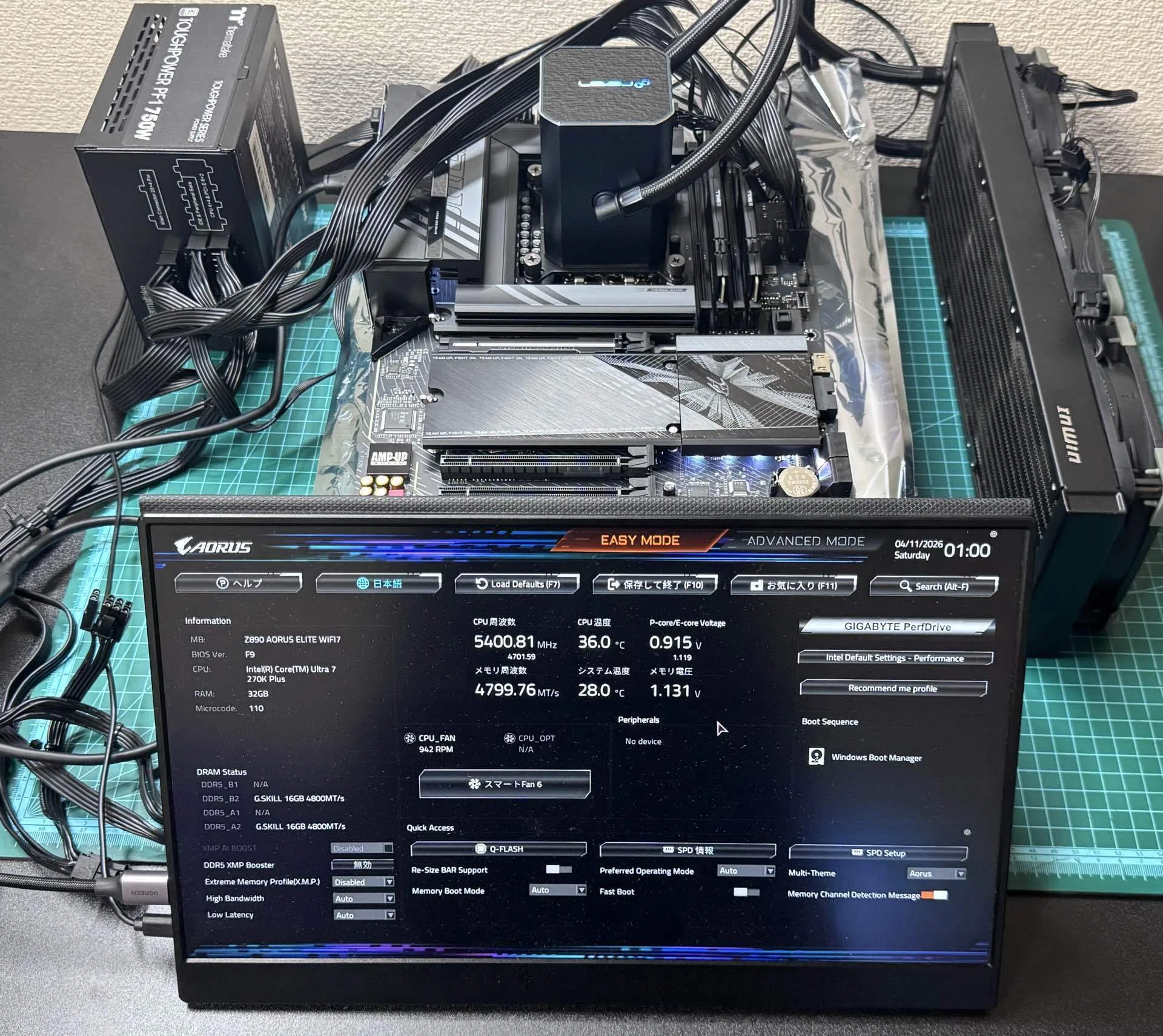 自作PC】 Core Ultra 7 270K Plusでオープンフレームを組んだ話｜絢なぎ