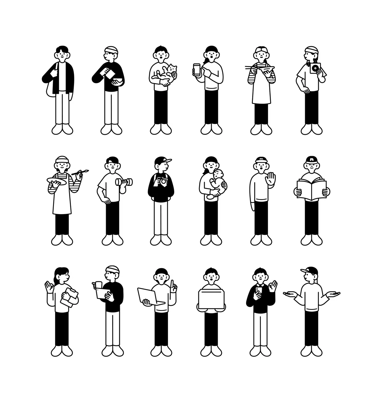約100パターンのイラストやアイコン素材が使えます