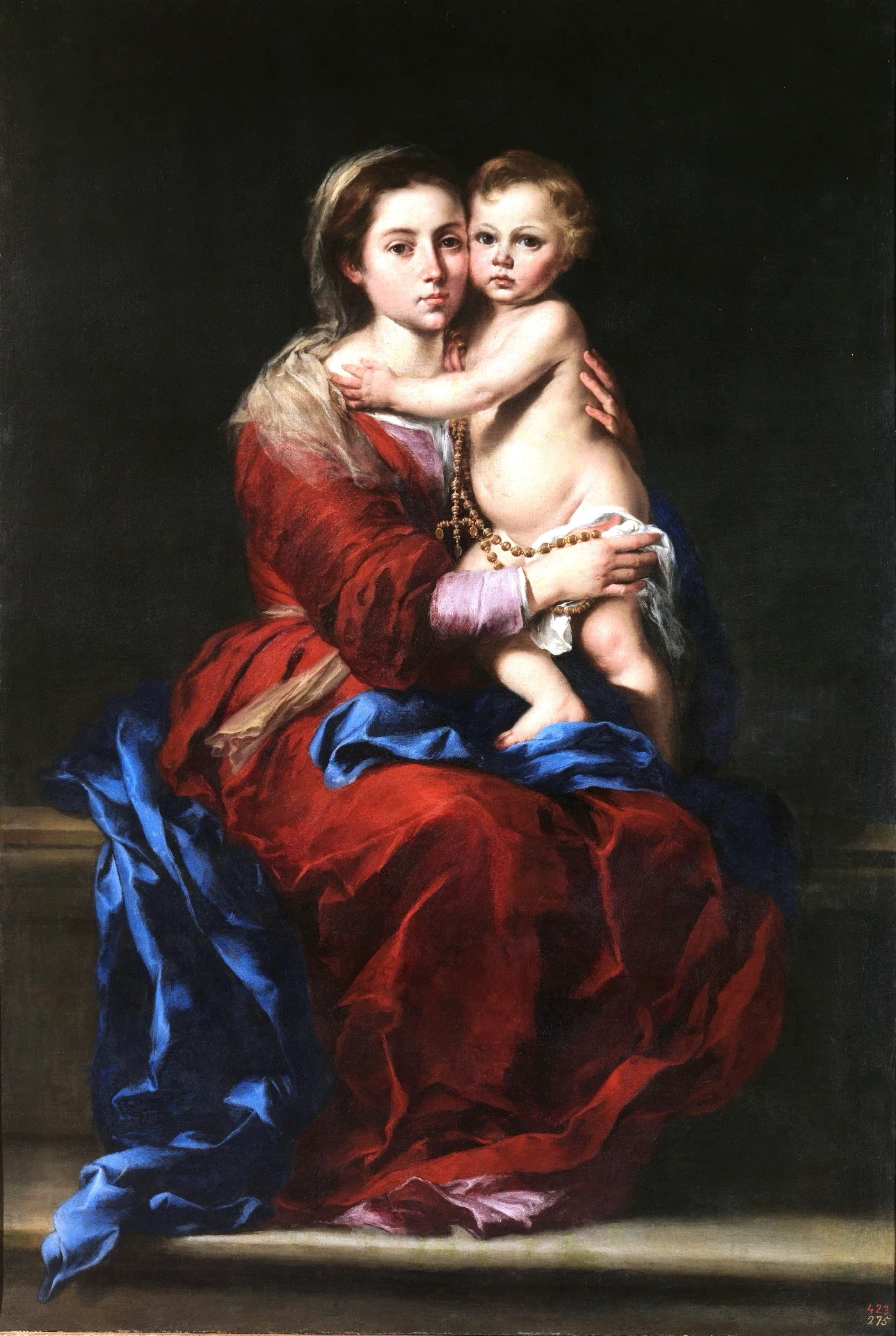 バルトロメ・エステバン・ムリーリョ、音楽をかなでる天使と聖母子－ファハの聖母 Bartolomé Esteban Murillo-Virgin with a Rosary - 画家の気持ち