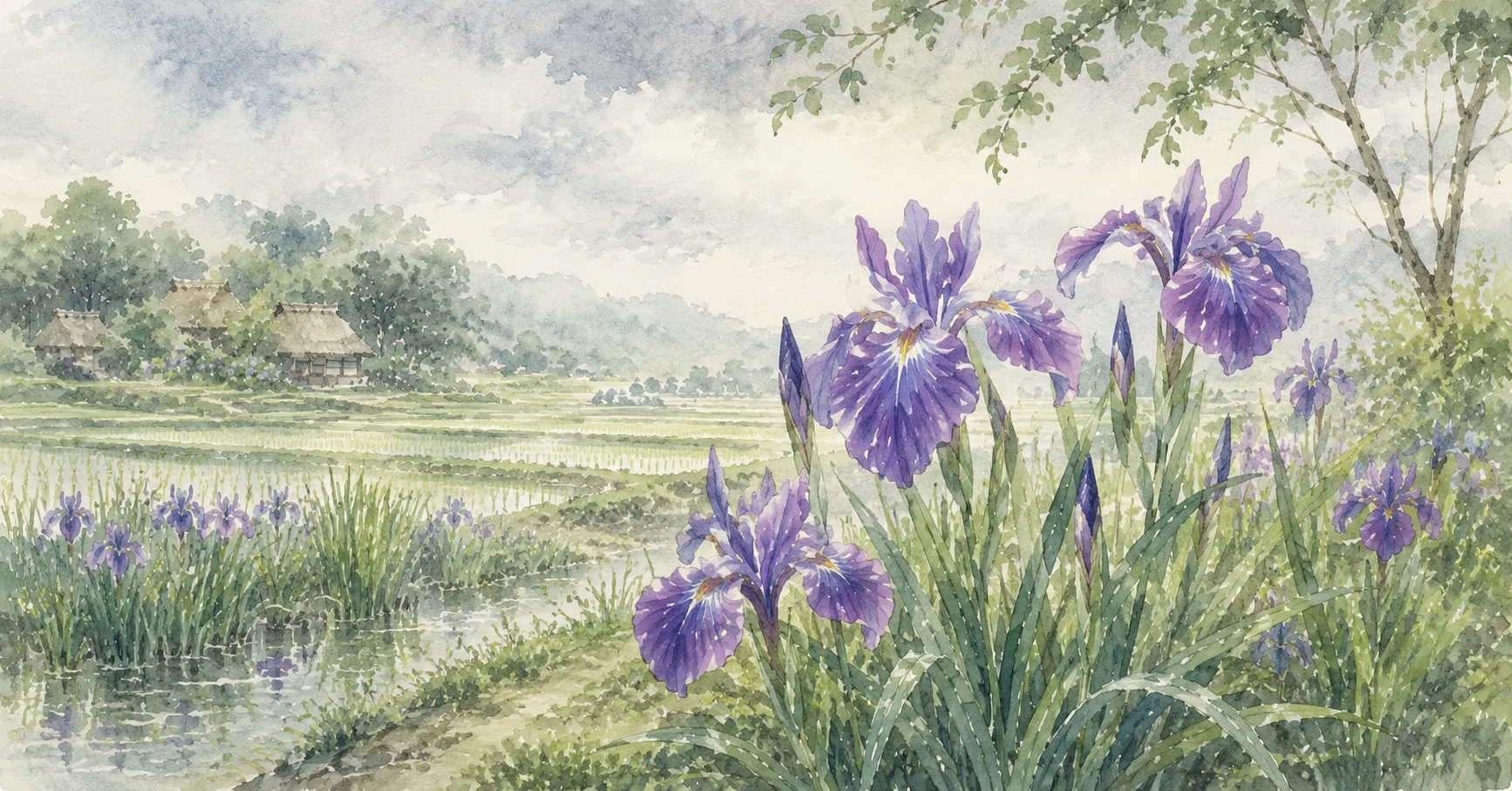 菖蒲華（あやめはなさく）｜紫の花咲く水辺に、夏至の深まりを感じて