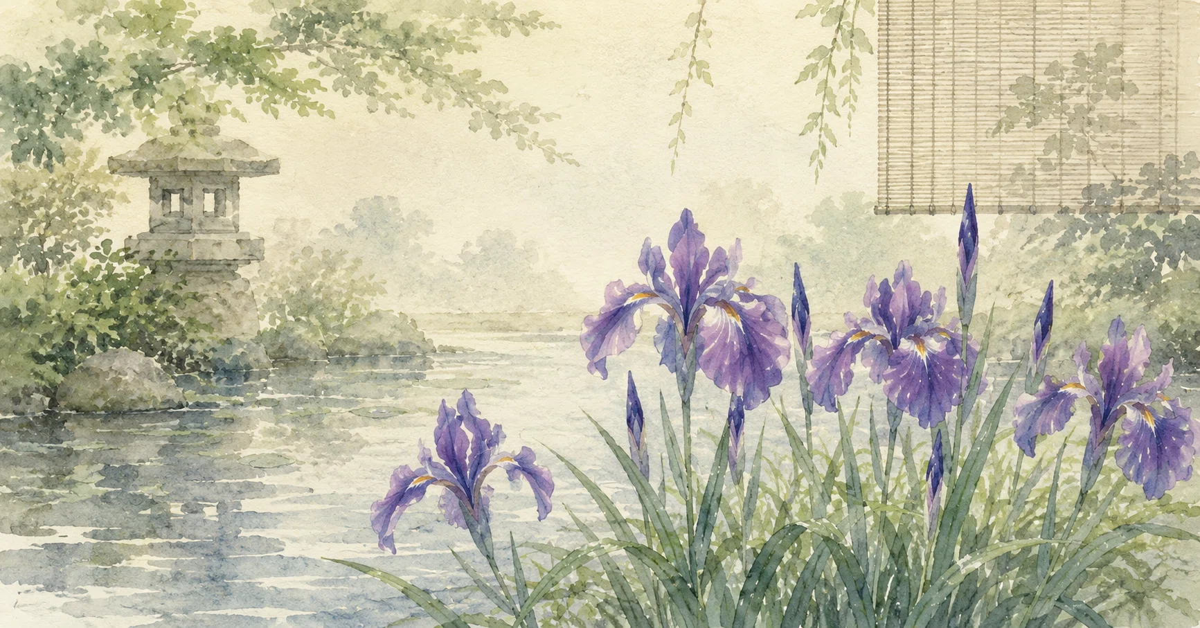 菖蒲華（あやめはなさく）｜紫の花咲く水辺に、夏至の深まりを感じて