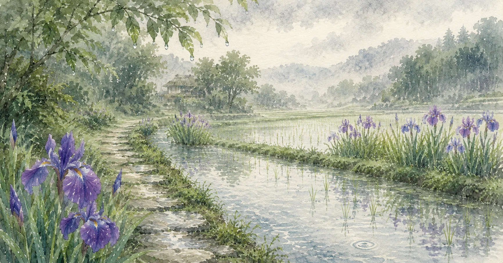 菖蒲華（あやめはなさく）｜紫の花咲く水辺に、夏至の深まりを感じて