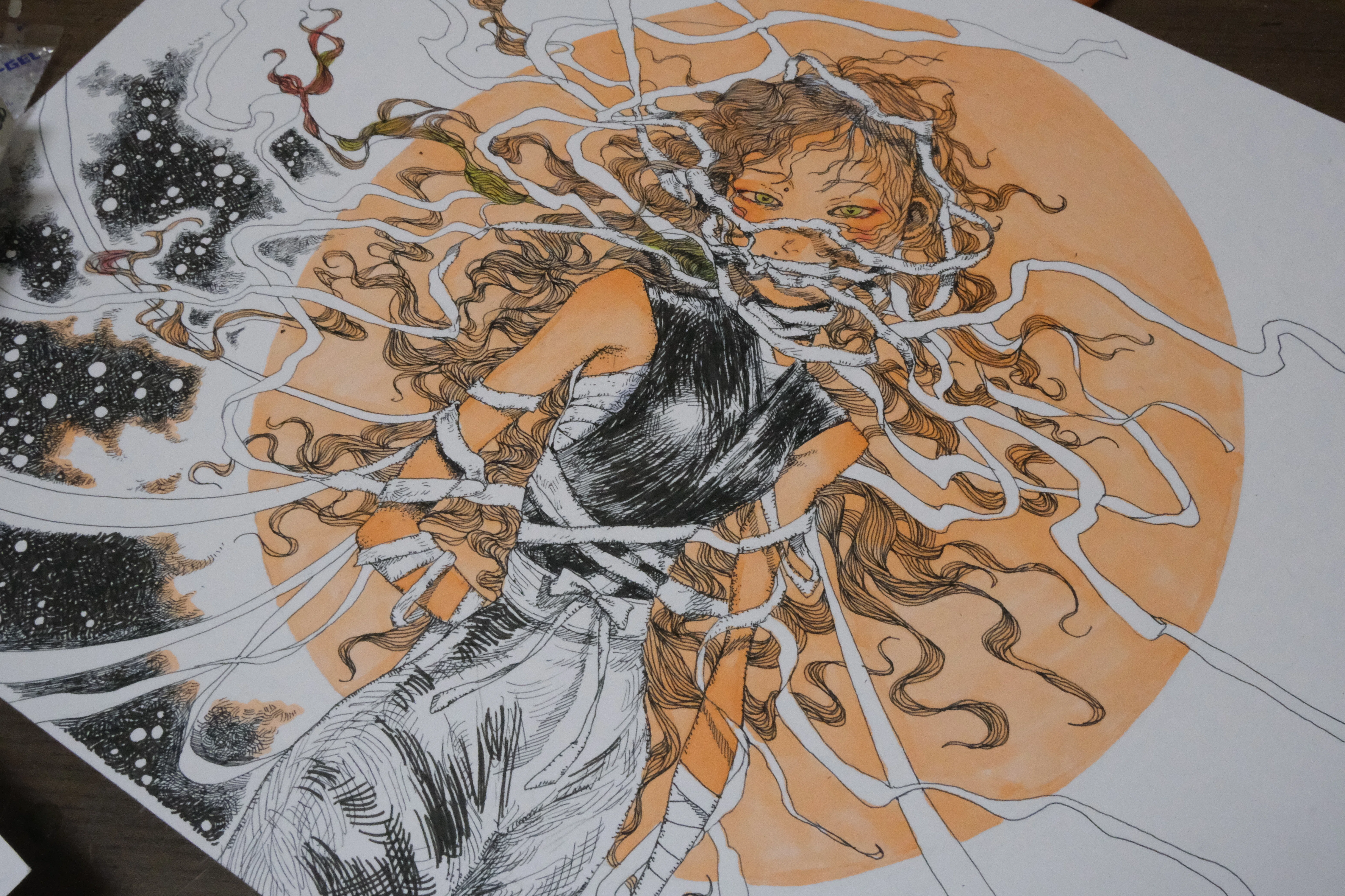 今日のペン画｜美大生のみっか🍊