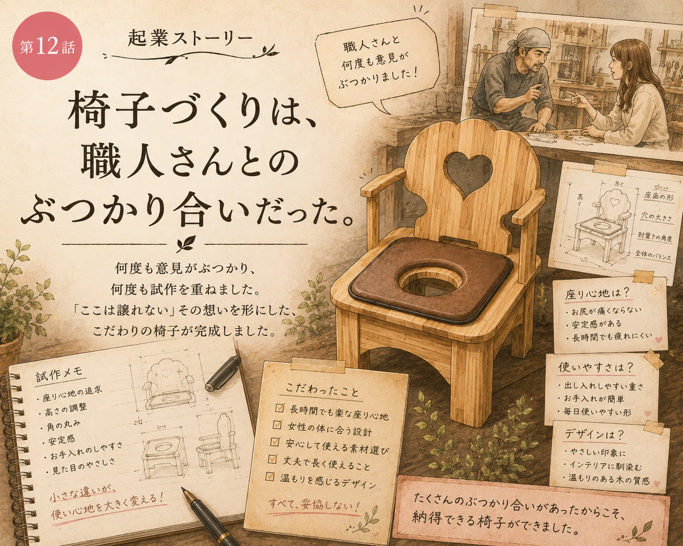 よもぎ蒸し凛起業ストーリー【第12話】商品開発編②〜職人に怒鳴られた