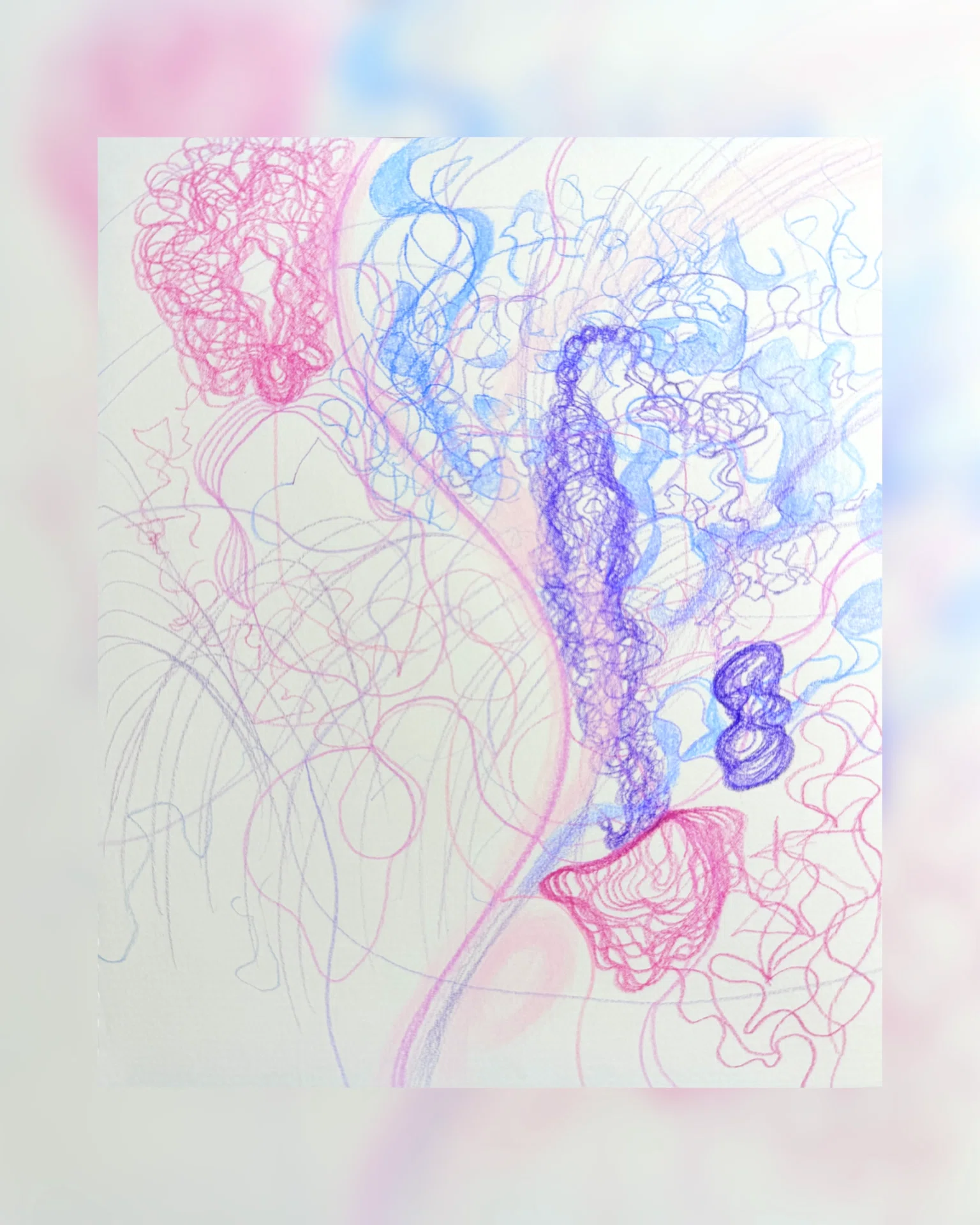 あらわれ②（003）抽象画｜魂と蜜月アート｜色彩あそび｜手描き｜Self