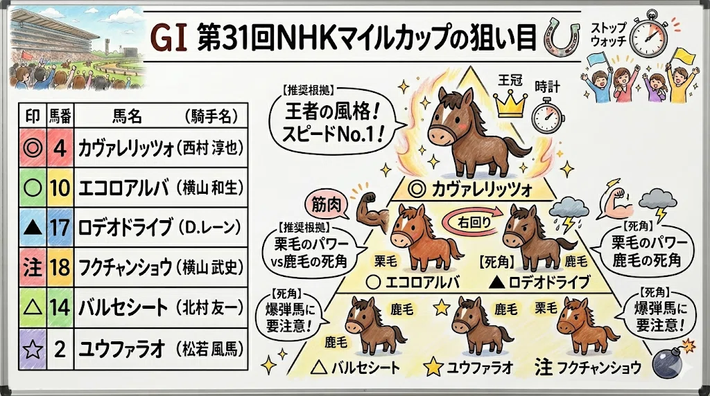 5/10 東京11R 第31回NHKマイルカップGⅠ （全頭診断と推奨馬