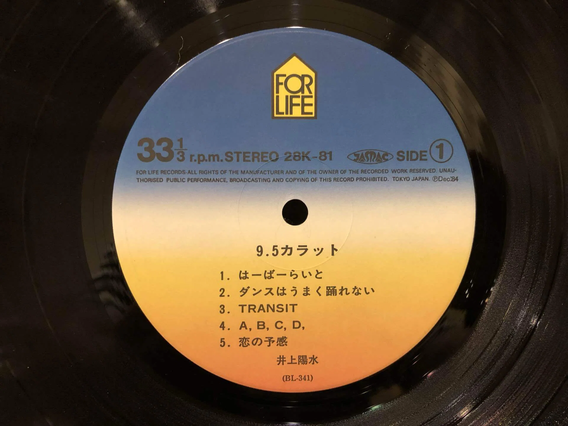9.5カラット／井上陽水 ('84)｜Takeshi Tada