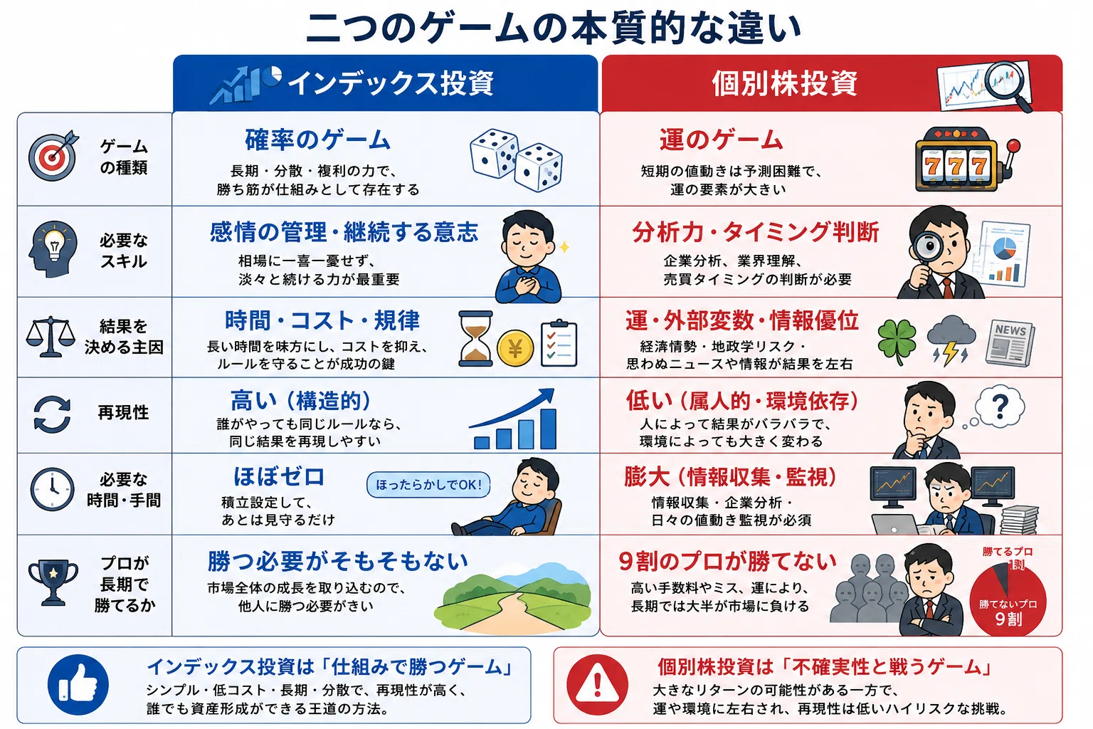 インデックス投資と個別株投資はまったく別のゲームである｜ The