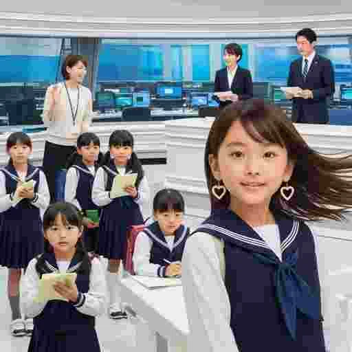 日本の小学生 社会科見学 AI画像/by 日本人クリエイター サンプル01