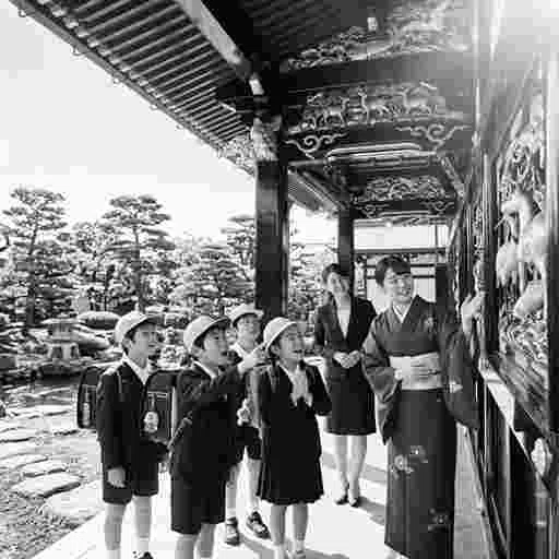 日本の小学生 社会科見学 AI画像/by 日本人クリエイター/写真販売 AI画像 有料＜40枚：350円＞商用利用可（サンプル）03