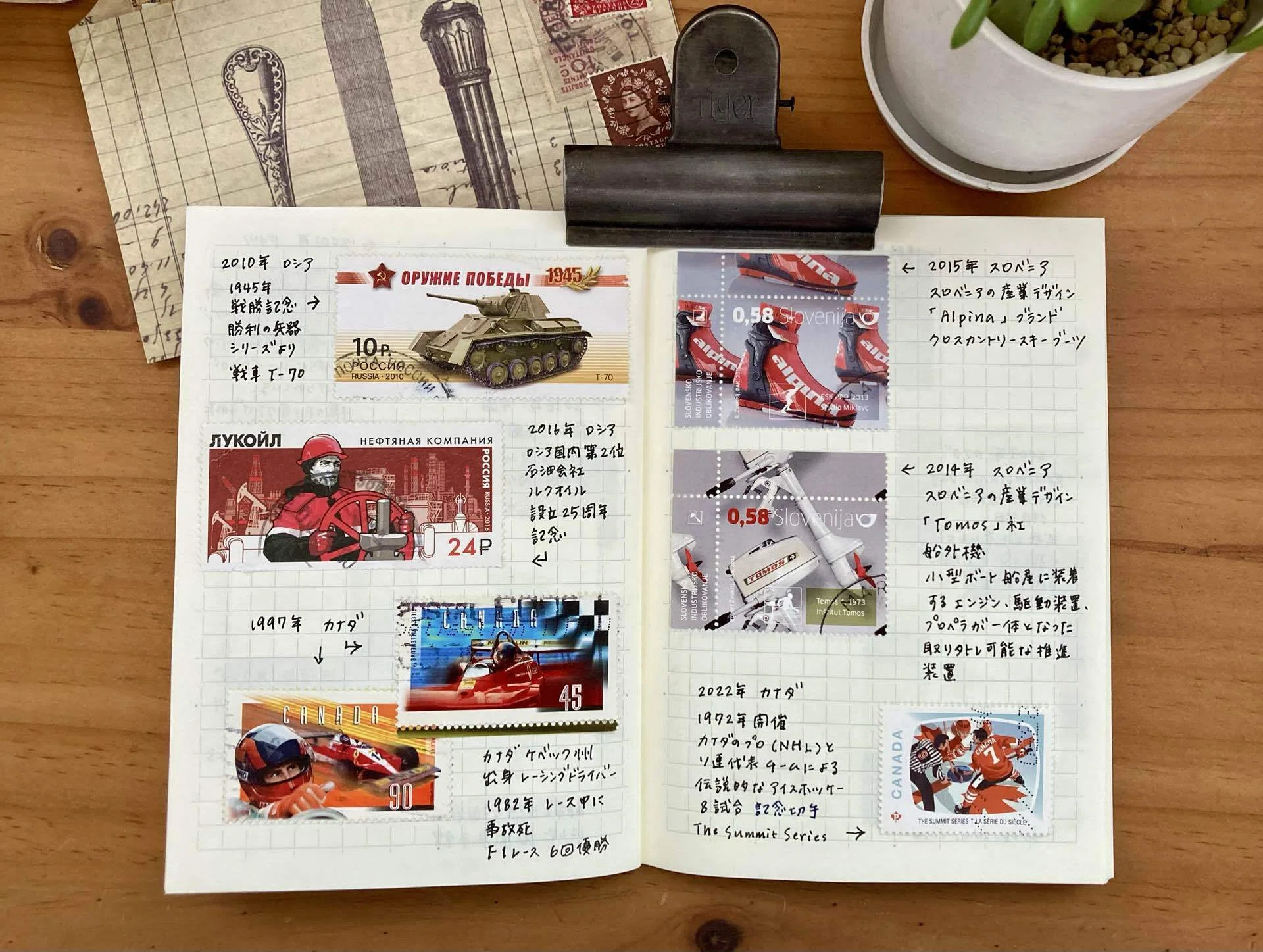 ポスクロで届いた外国切手で作る切手手帳の中身➄｜文子 （フミコ）