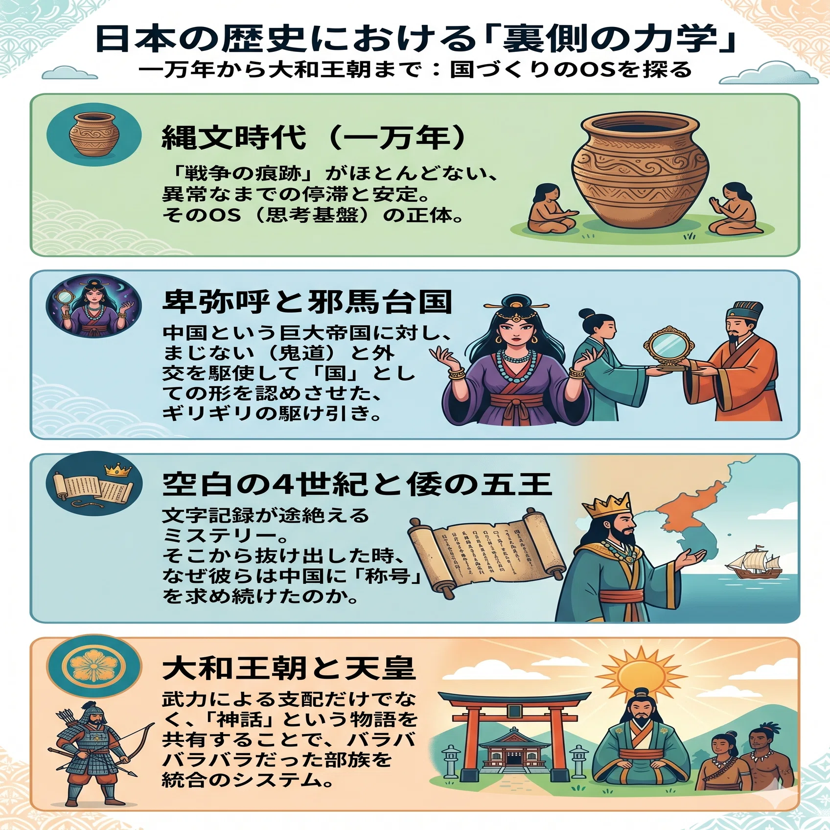 教科書の嘘】なぜ縄文の1万年と、大正の15年が「同じ1マス」で年表に