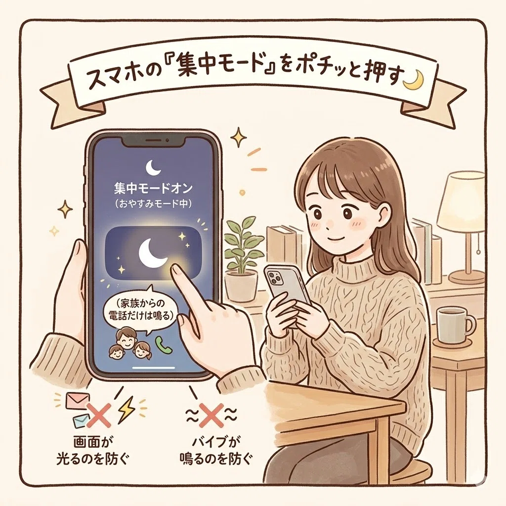 スマホ関係は5月12日までおやすみします。 あ、またスマホ見ちゃった…」時間泥棒から自分を取り戻す『集中モード