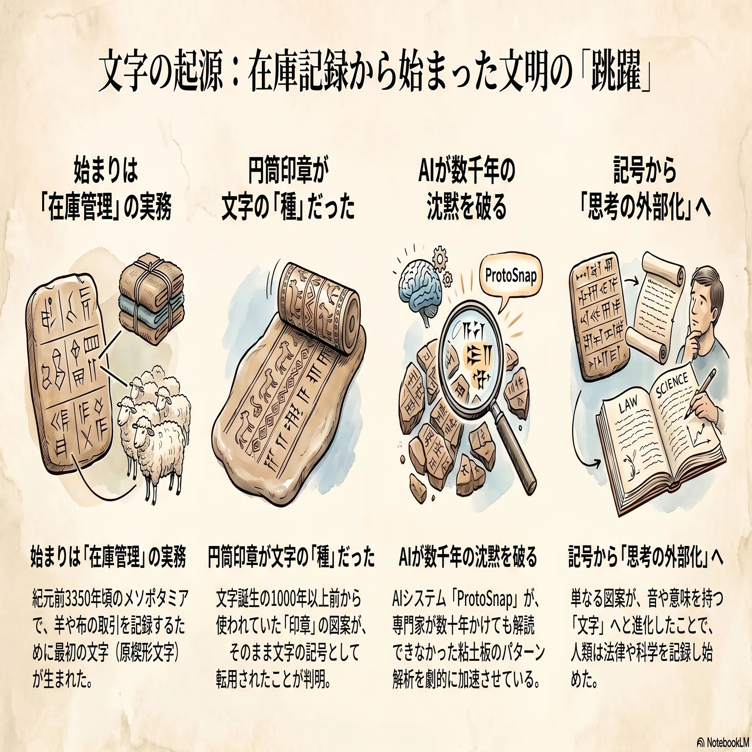 文字の誕生を書き換えた小さな石——円筒印章とAIが解き明かす人類最古の