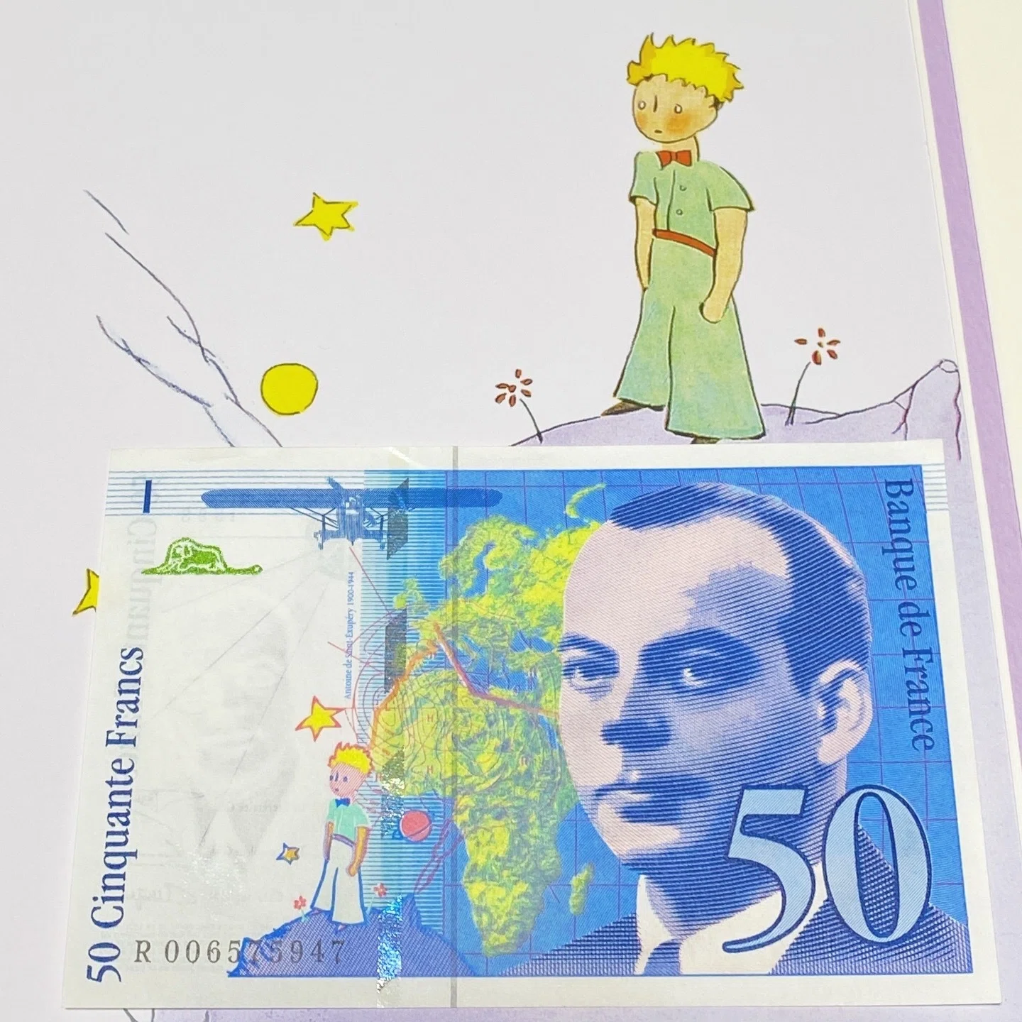 5月9日］50フラン紙幣を見てみたら、そこにはサン=テグジュペリの人生