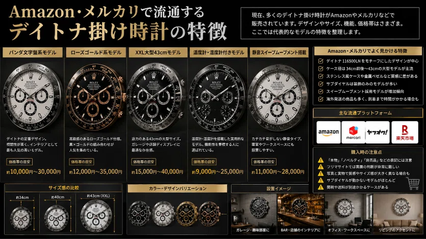 ロレックス デイトナ掛け時計の正体とは？本物・ディーラー展示品