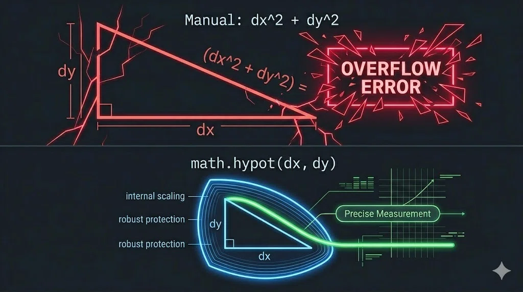 【Python深掘り 19/20】距離計算の守護神 —— math.hypot() で三平方の定理を極める｜stone