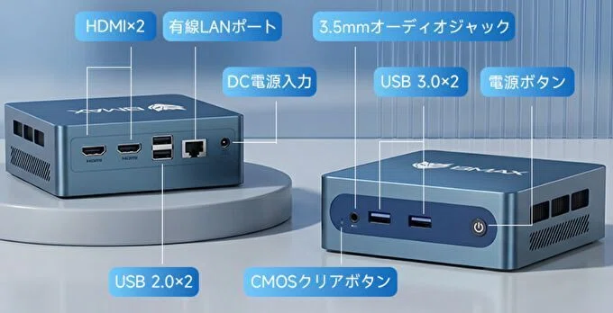 約25千円のミニPC、「BMAX B1 Plus」のスペック。レスポンスには