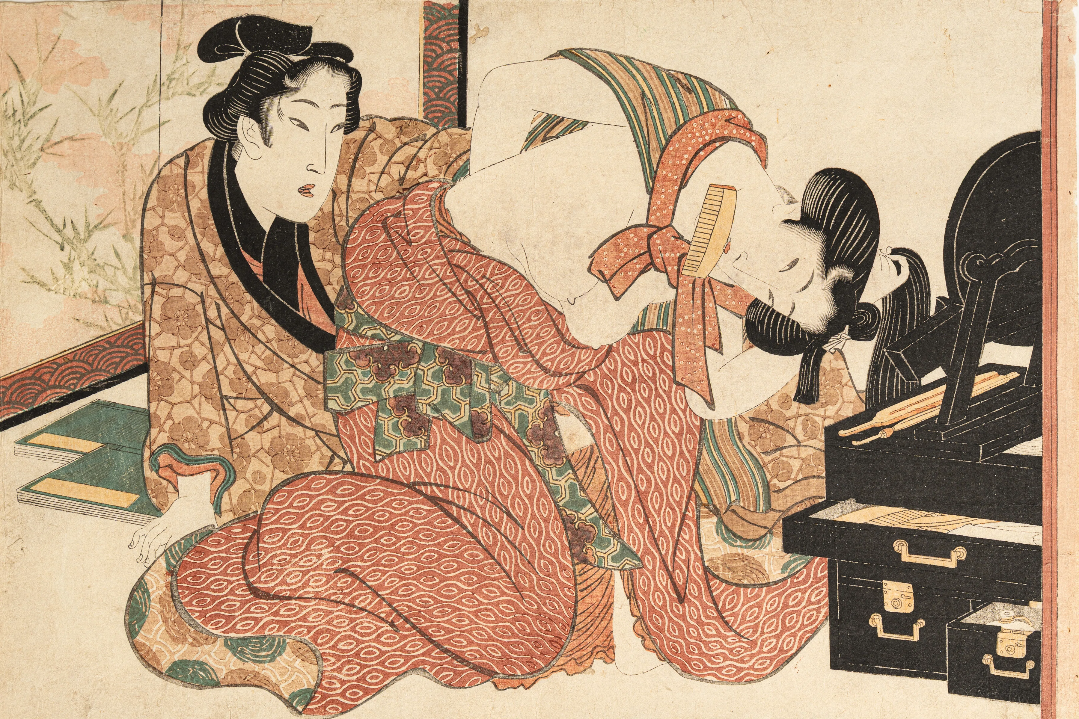 No.遊郭館　春画　布袋様　枕絵　隠し絵　あぶな絵　芸者　置屋　見番　からくり ラッキースケベみたいなことか。いや、そうなのか？！「あぶな絵」って