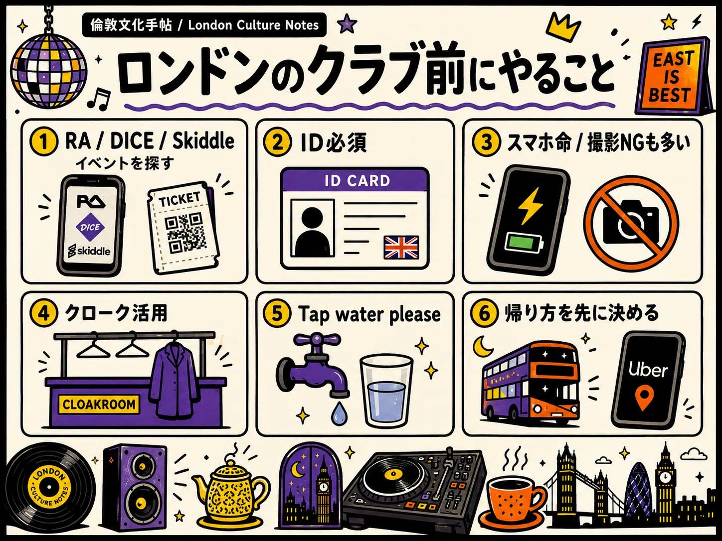 ロンドンのクラブ・シーンを知りたい方に ロンドンクラブガイド】パーティーへ行こう！エリア・持ち物・注意点編