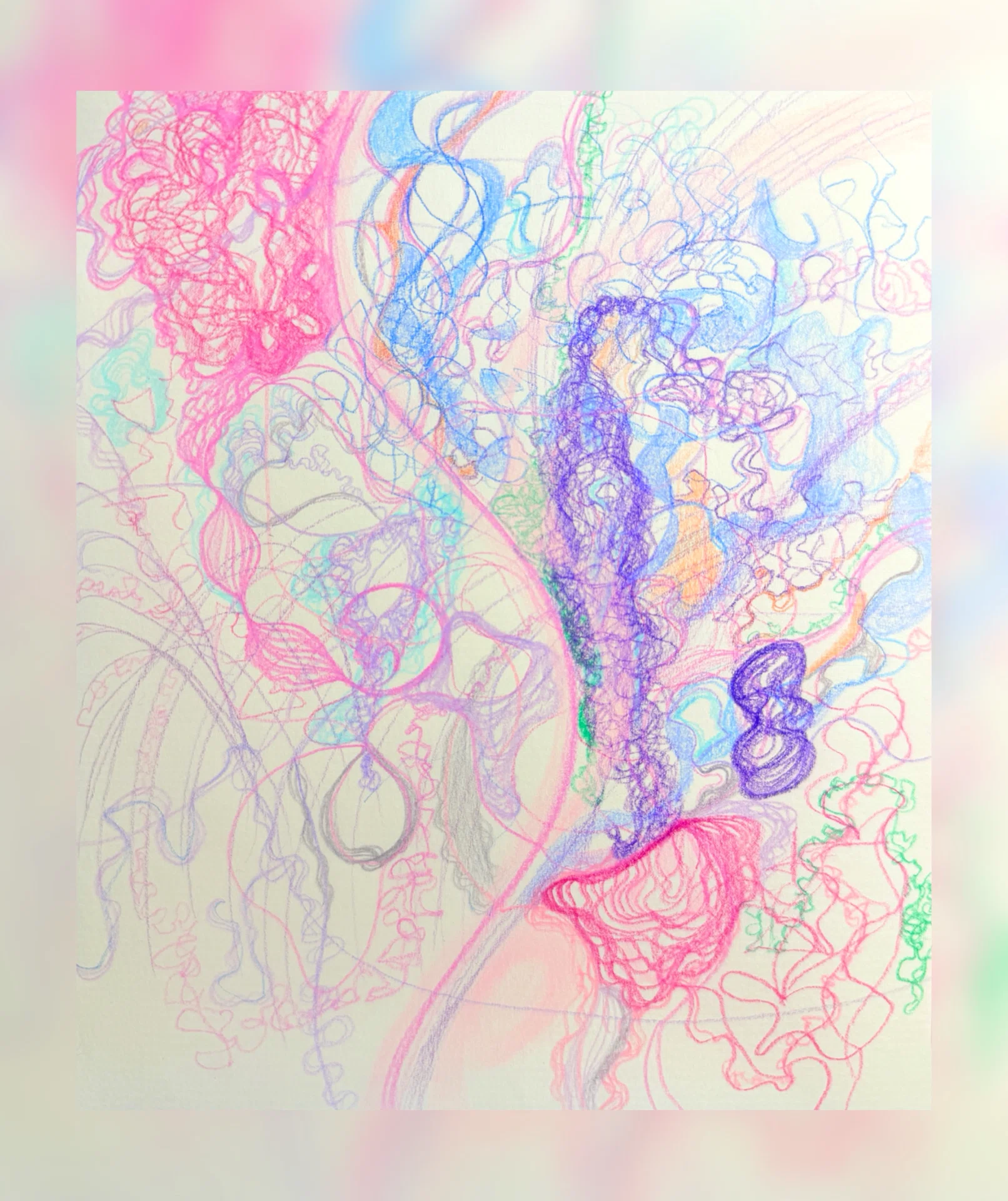 あらわれ③（003）抽象画｜魂と蜜月アート｜色彩あそび｜手描き｜Self
