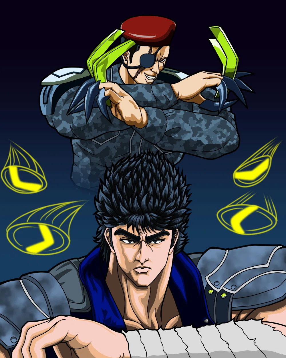 イラスト】ケンシロウvsカーネル（北斗の拳） ｜夏色アサシン