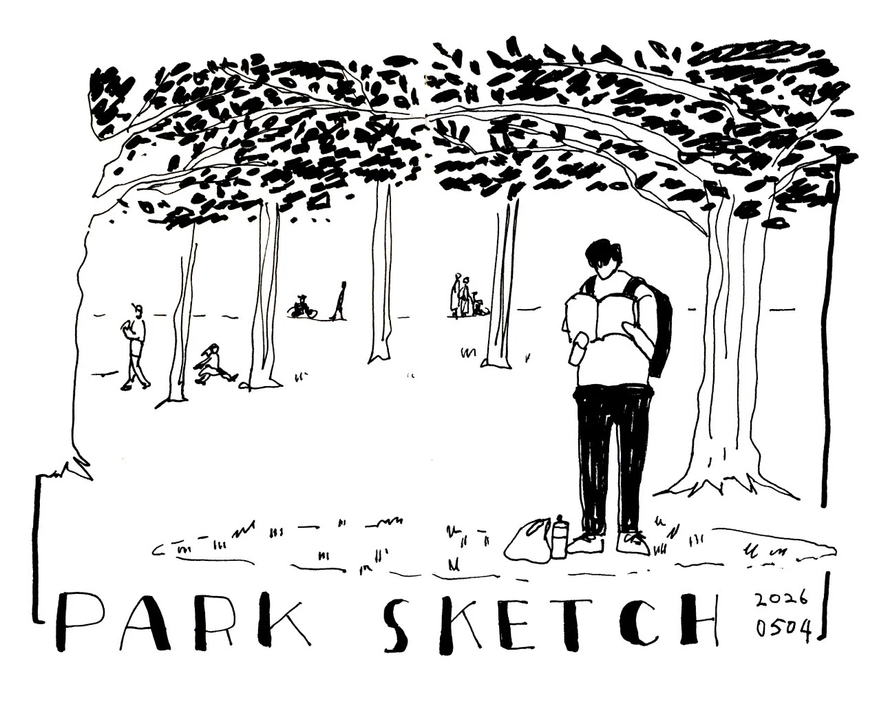 【中古】 家族のスケッチ 公園で立ち読みする青年のスケッチ｜A Life in Sketches no.0036