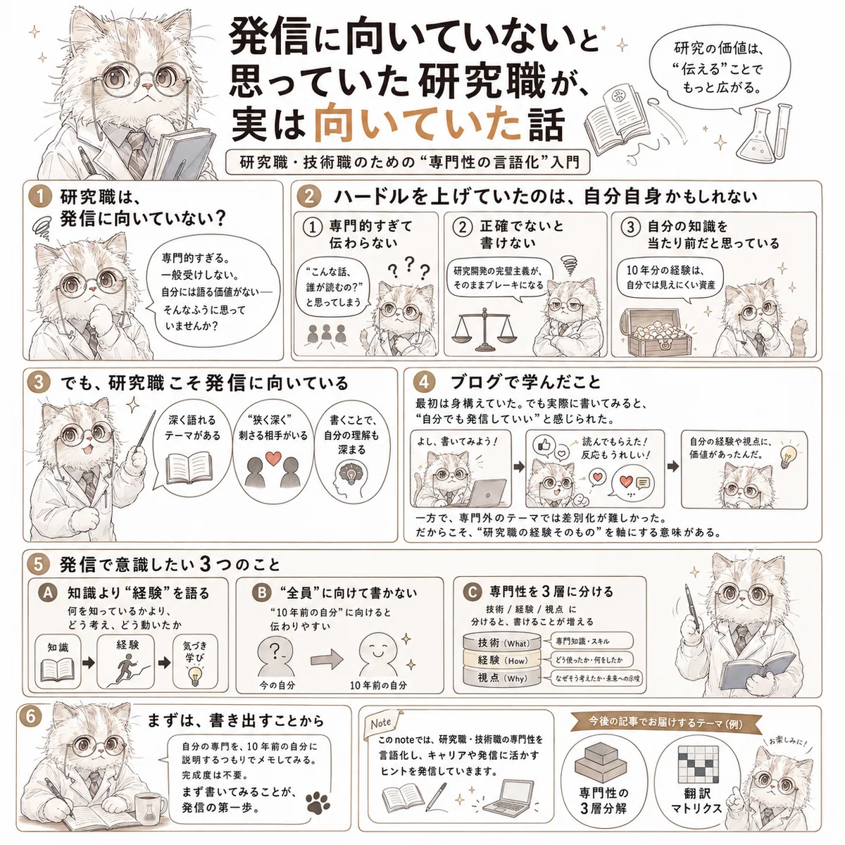 発信に向いていないと思っていた研究職が、実は向いていた話|技術職キャリアnote 仕事編 #1|HIRO|メーカー研究職のキャリアノート