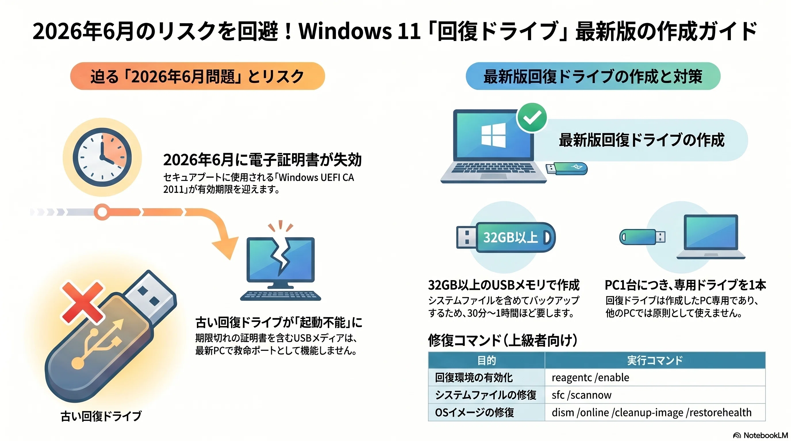 Windows11回復ドライブ作成ガイド！】2026年6月以降の起動不可リスクを