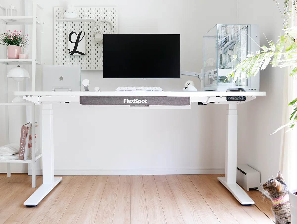 Long-term Review] Creating a White Desk Setup with the FlexiSpot