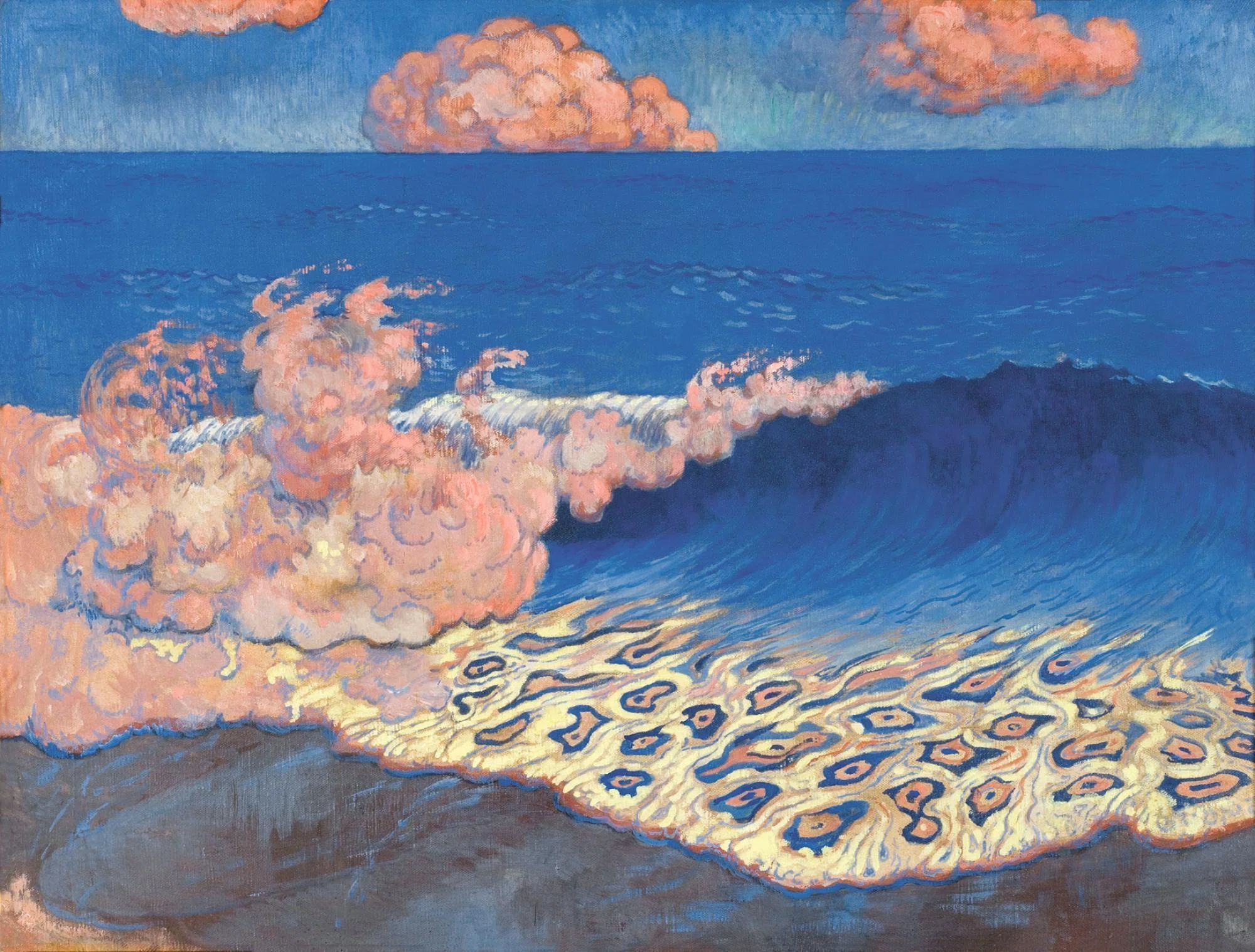青色系 波と空の風景 絵画海 装飾する大海原、波のシンフォニー】ラコンブ『青い海、波の効果』。海