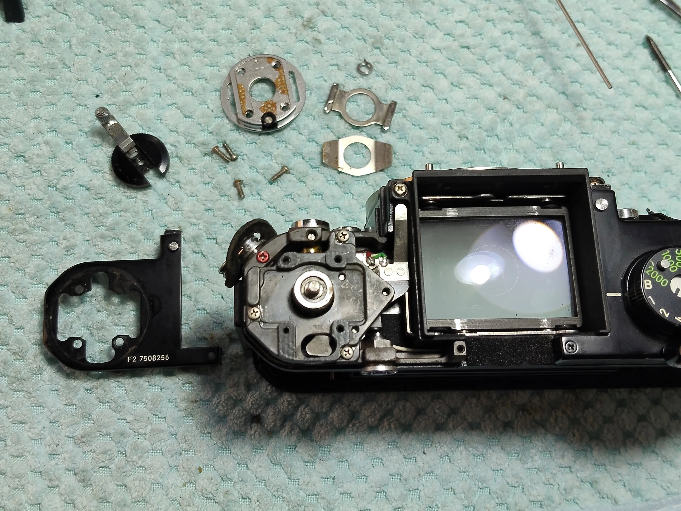 Nikon F2 Top Cover Disassembly｜フィルムカメラ修理のアクアカメラ